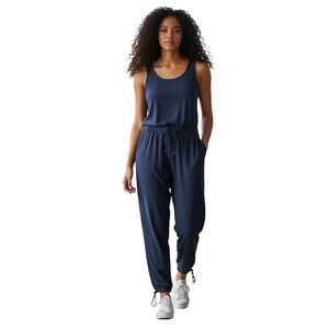 Abercrombie Fitch Navy‎ Blue Sleeveless Jogger Jumpsuit Romper Womens Size L